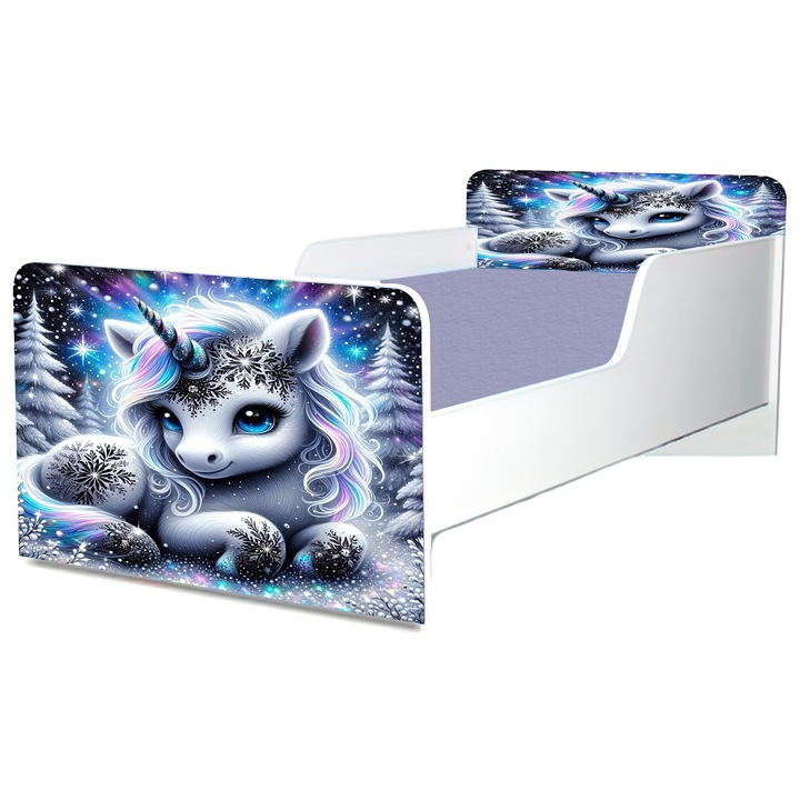 Легло Еднорог, 130x60 см, със защита и включен матрак