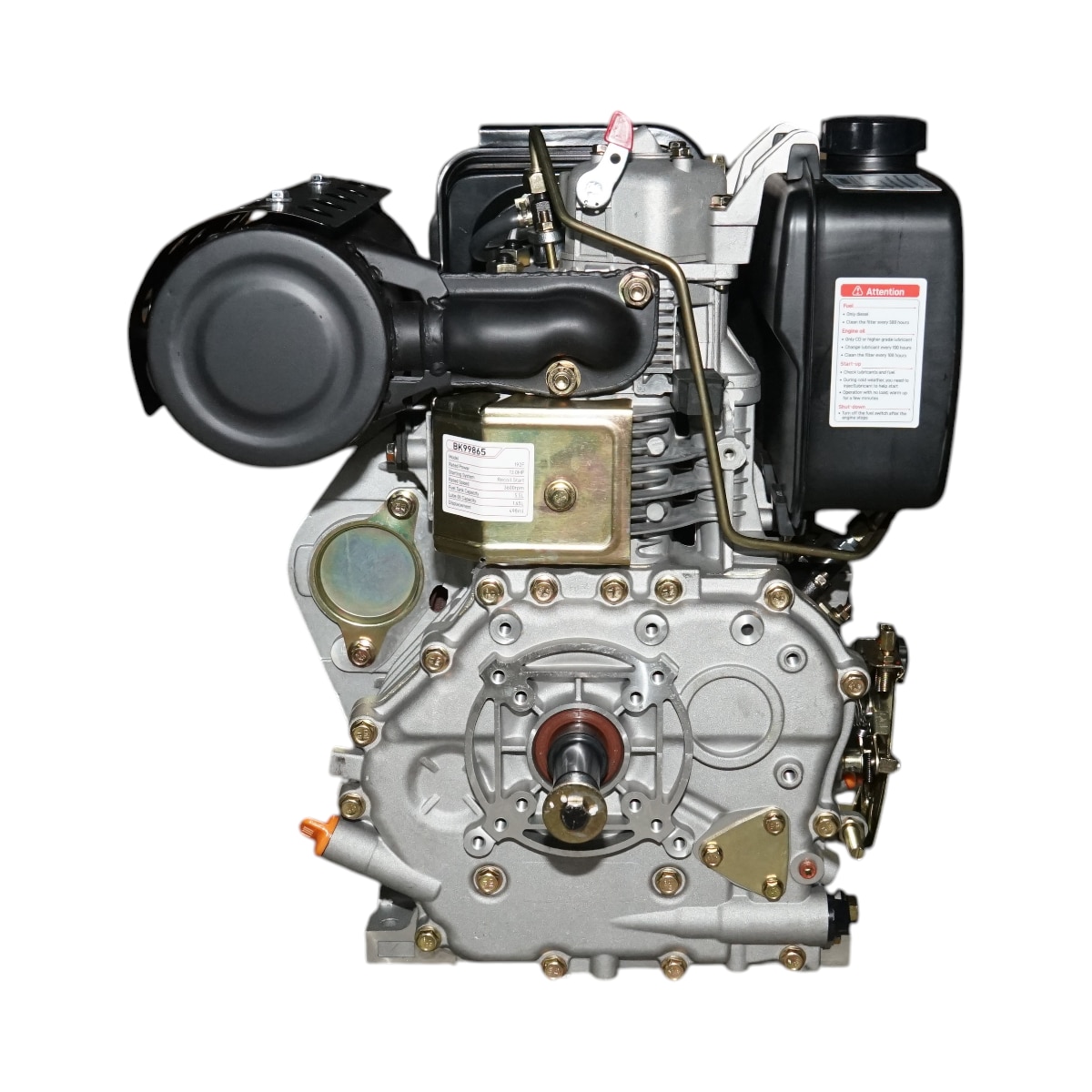 Motor diesel 13CP 192F, 498cc, turatie 3600rpm, ax rotund filetat