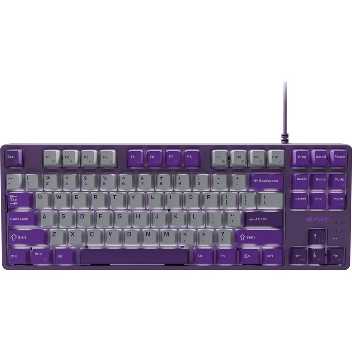 Геймърска клавиатура FURY Gaming Kanabo K2, Лилав/сив, USB