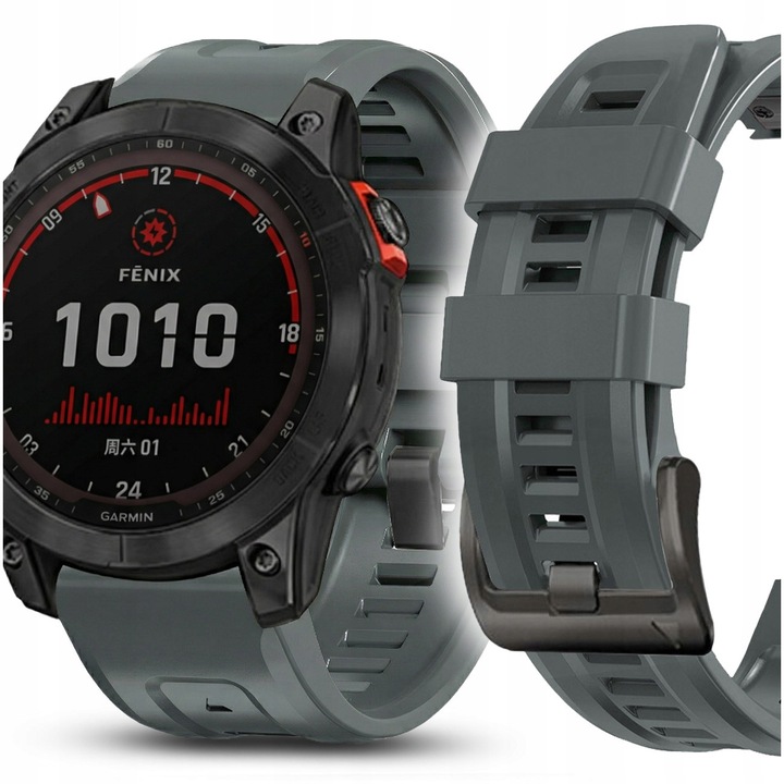 Pasek siliconic QuickFit 26mm pentru ceasuri Garmin, 10 culori disponibile, lungime 125mm, set de accesorii