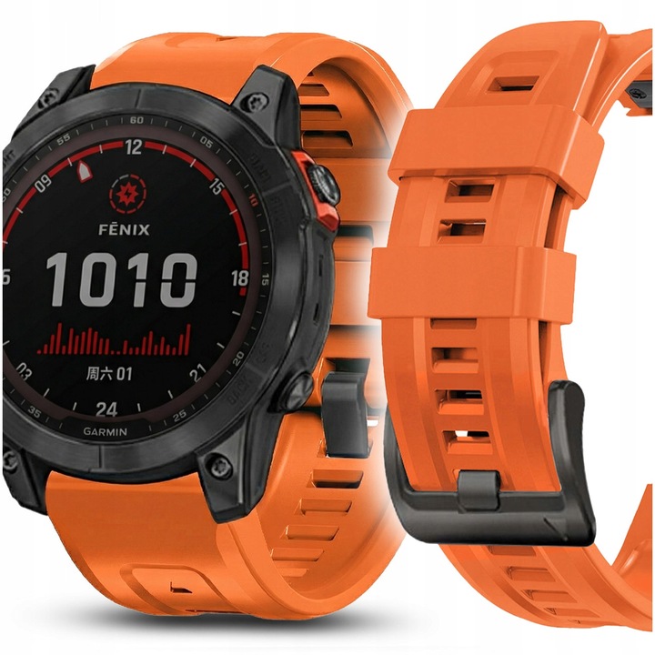 Pasek siliconic QuickFit 22mm pentru ceasuri Garmin, set de 10 culori disponibile, lungime 125mm, 95mm