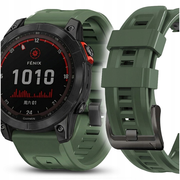 Pasek siliconic QuickFit 26mm pentru ceasuri Garmin, 10 culori disponibile, lungime 125mm, set de accesorii