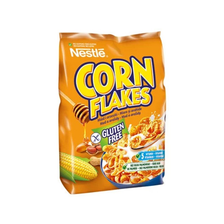 Зърнени изделия с мед, Nestle, 450 г, хрупкави царевични люспи, идеални за закуска