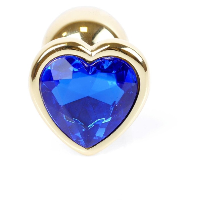 Dop anal B - Series HeavyFun, fém, átmérő 2,7 cm, hossz 7 cm, sötétkék színű, gyémántokkal