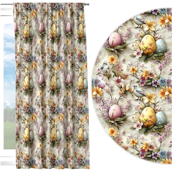 Perdele HomeView 140x160cm, cu bandă adezivă, colorate