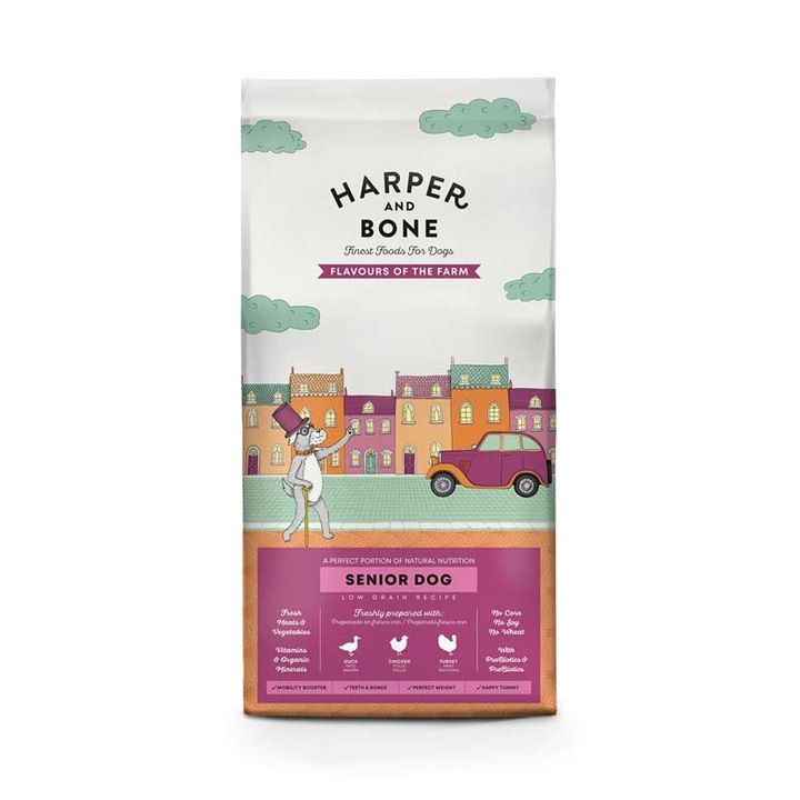 Hrana pentru caini, Harper & Bone, 2kg, cu carne de pasare si legume proaspete