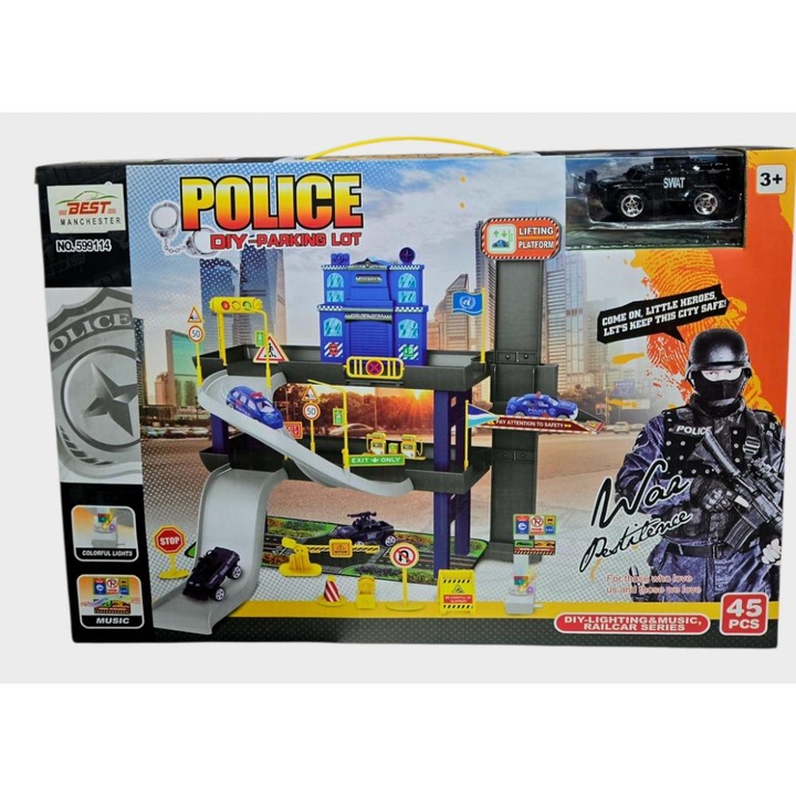 Set parcare supraetajata cu lumini si sunete 45 piese