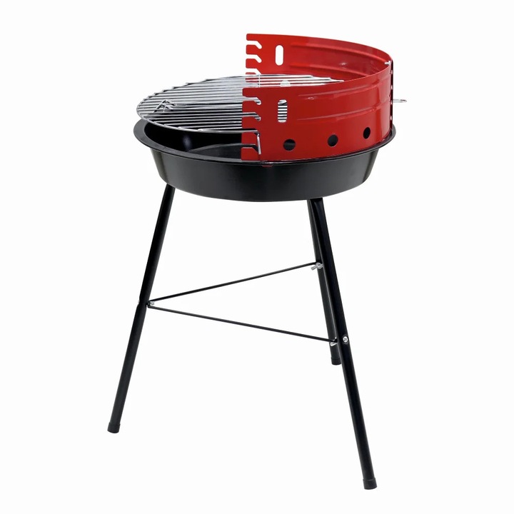 Gratar pe carbuni Wertcraft KY23014, material otel, circular, portabil, inaltime gatire 53 cm, diametru gratar 33 cm