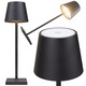 Lampa de Masa Reincarcabila DMV Solux, LED 5W, Control Touch, Baterie 5200mAh, Autonomie Mare, Corp din Aluminiu Premium, Protectie IP20, Inaltime 28cm, Lumina Reglabila Calda, Rece, Design Minimalist Modern, Culoare Negru Mat, Stil Luxury