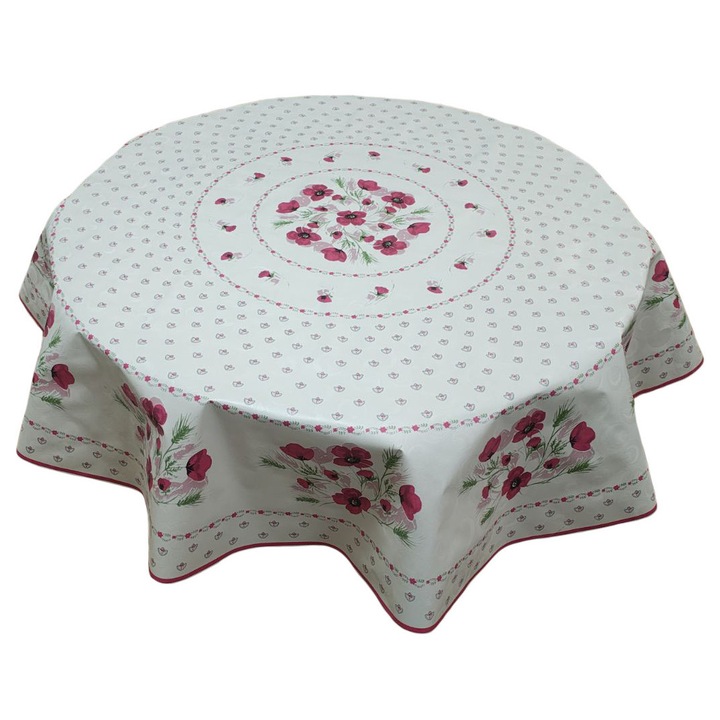 Față de masă căptușită, Mușama, 157 cm, Rotundă, Impermeabilă, Ușor de curățat