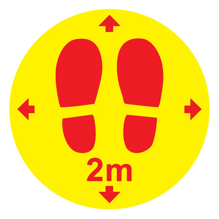 Indicator Avertizare Exterior "Pastreaza distanta", 20x20 cm, set 5 bucati