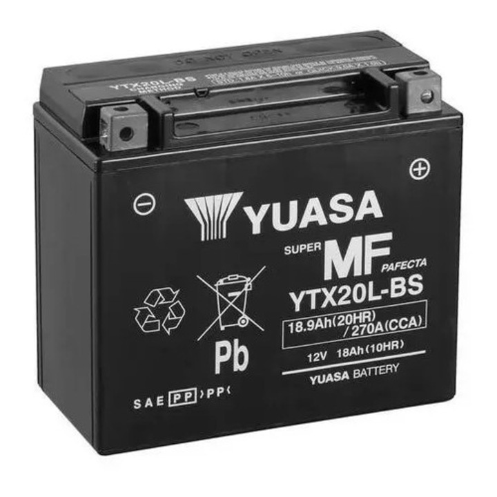 Baterie Yuasa fără întreținere cu pachet de acid - YTX20L-BS