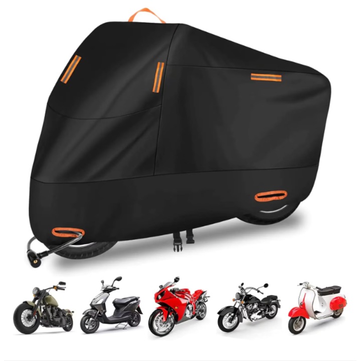 Husa Motocicleta Neagra Pliabila Marime XL pentru Exterior, Rezistenta la Ploaie, Vant, Zapada si Praf, Prindere Sigura, Material Durabil
