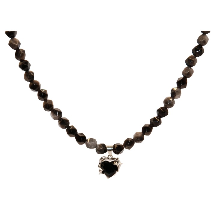 Colier Deep Love handmade - pietre naturale Onyx si otel inoxidabil