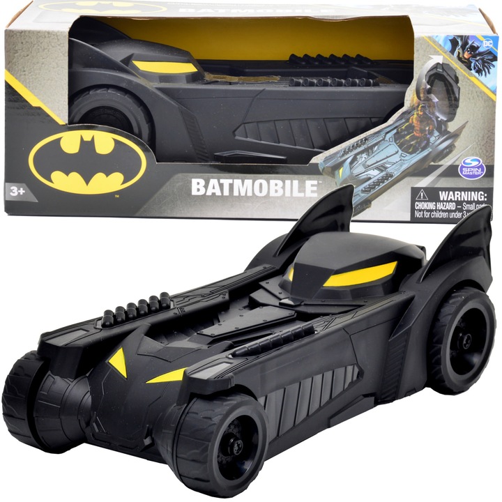 Batmobil autó 1:16, Spin Master, 25 cm, szabadon futó kerekekkel, 3 éves kortól