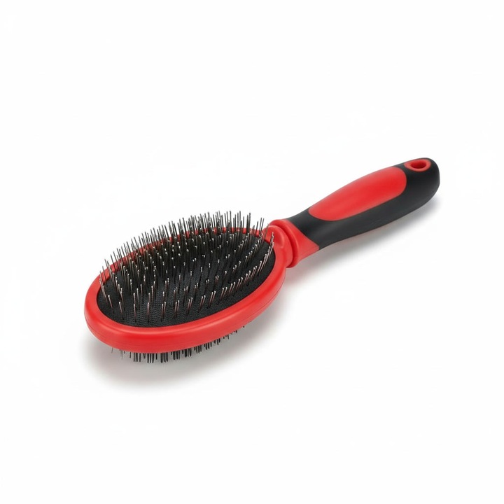 Perie pentru pisici cu doua fete, ovala, plastic, 19 cm