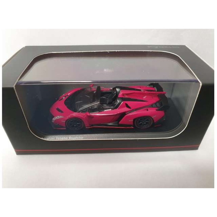 Lamborghini Veneno Roadster autómodell, magenta, 1:64, Kyosho