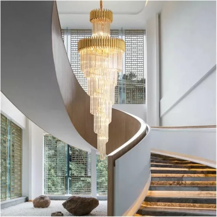 Candelabru Cristal K9 Auriu 18XBec E27 180x60cm