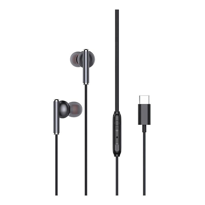 Căști cu microfon Type C Digital One SP01151, Aks hj-11, Negre, Dopuri de urechi, In-earphone