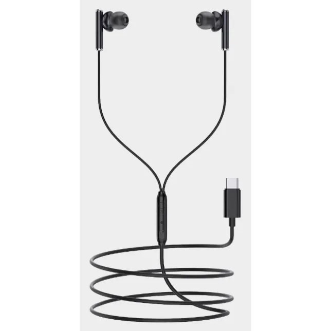 Căști cu microfon Type C Digital One SP01151, Aks hj-11, Negre, Dopuri de urechi, In-earphone