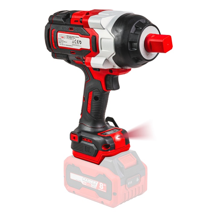 Акумулаорен Безчетков Гайковерт Raider RDP-23BBIW20, R20, 3/4", 2300Nm, 3-скорости, без батерия и зарядно