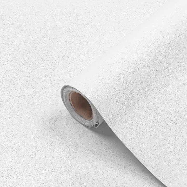 Fehér öntapadós tapéta, bútormatrica, vastag, texturált, falra és bútorfelújításhoz