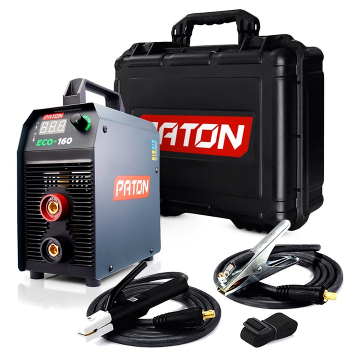 PATON ECO-160-C MMA hegesztőgép, 160A, kompakt, könnyű, 240V, komplett készlet tartozékokkal