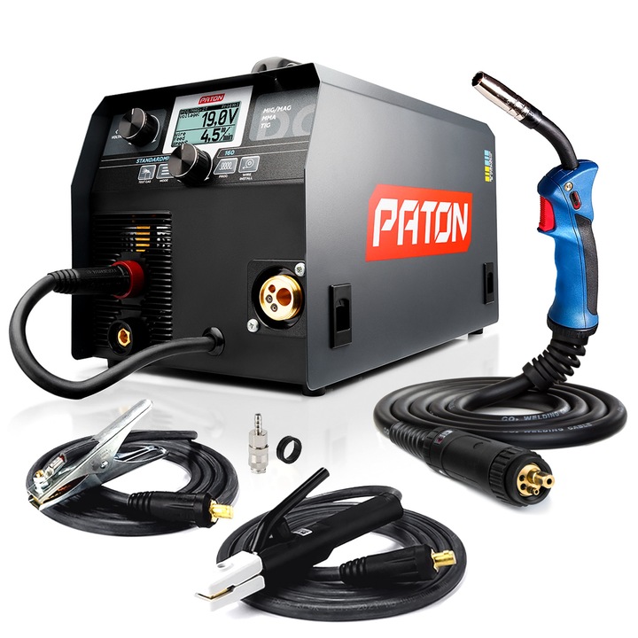 Paton StandardMIG hegesztőgép, 160A, 3 az 1-ben, MIG/MAG, MMA, TIG LIFT, 420x245x298mm, 11kg