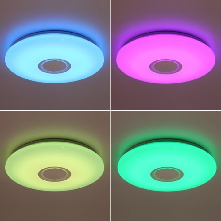 Plafonieră LED Smart cu Muzică, 24W, RGB+W