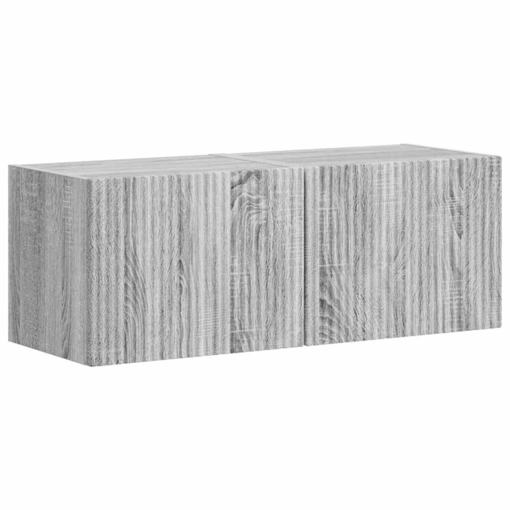 vidaXL Dulap TV de perete Pe perete 2 pcs Gri Sonoma 60 x 31 x 29.5 cm