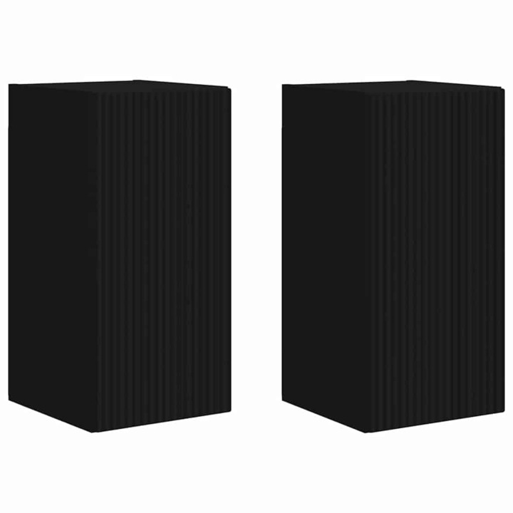 vidaXL Dulap TV de perete 2 pcs Negru 30 x 31 x 60 cm Lemn compozit