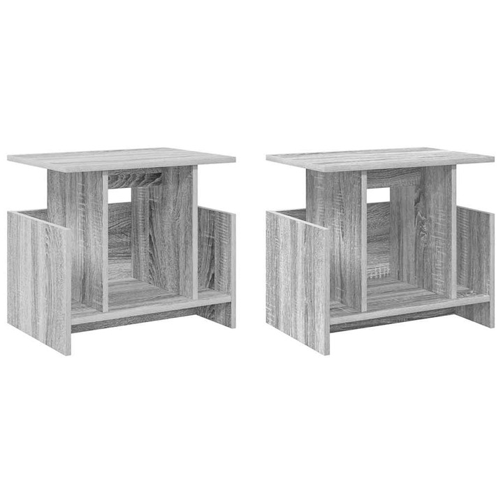 vidaXL Support TV 2 pcs Gri Sonoma 50 x 35 x 45 cm Lemn compozit
