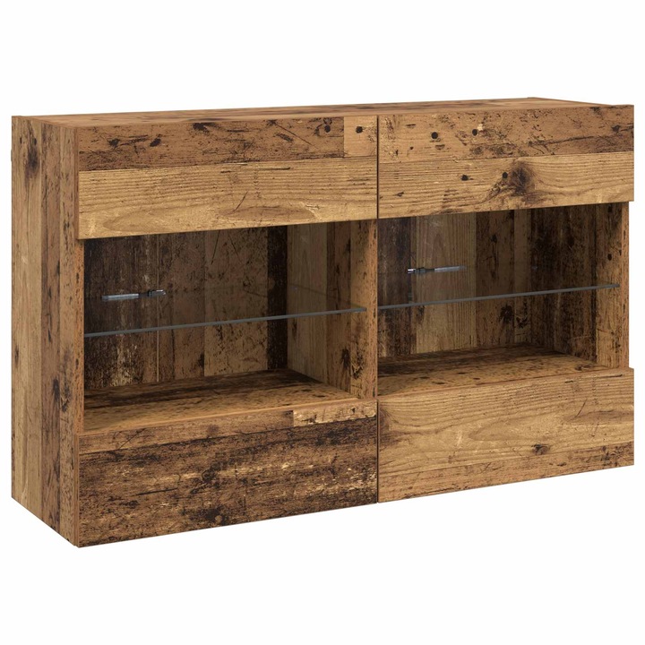 Dulap TV de perete Lemn Vechi 98 vidaXL, 5 x 30 x 60, 5 cm Lemn compozit