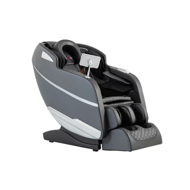 Fotoliu masaj Mobila Casa gravitatie zero gri, incalzire, bluetooth, role picioare, airbag corp complet, LED touch