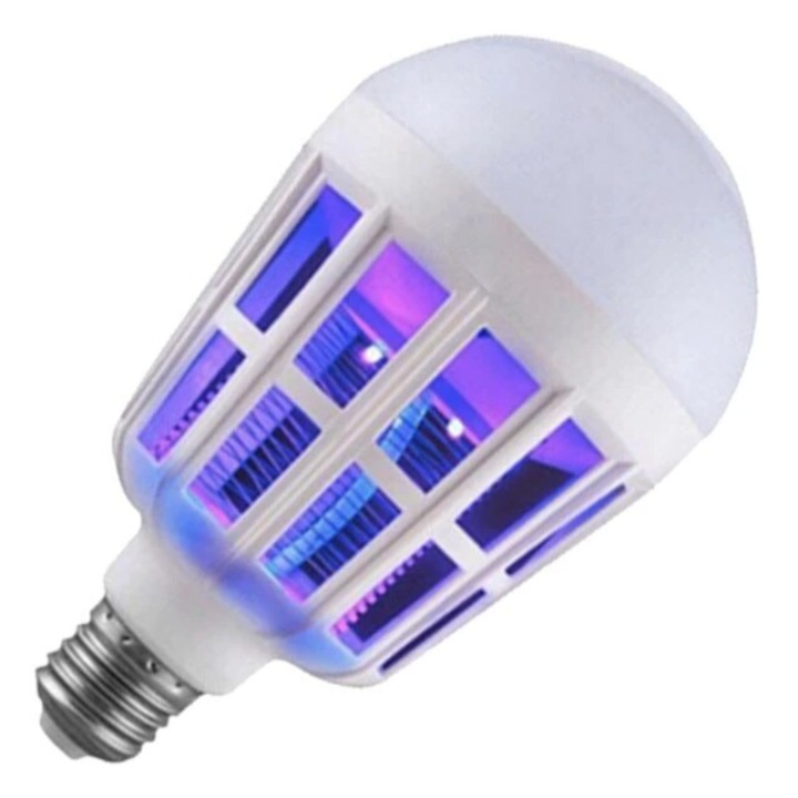 LED крушка против насекоми, 15W, бяла, E27, размери 18x10x10cm