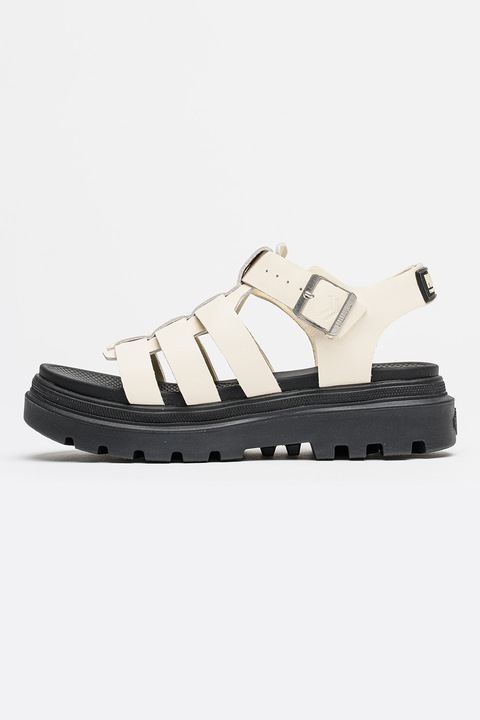 Palladium, Sandale fisherman cu aspect masiv Cruise, Negru antracit/Alb antichizat