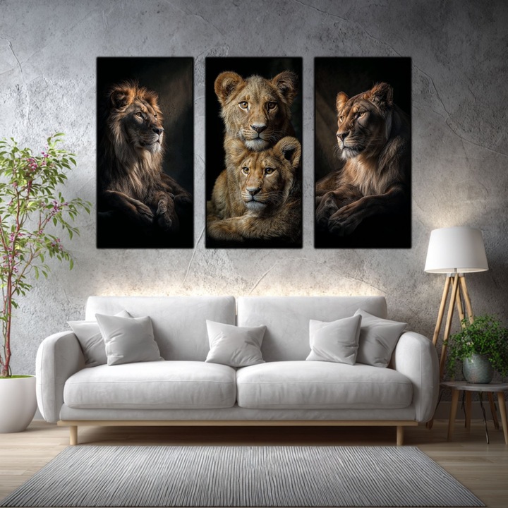 Set 3 Tablouri Sticla Securizata, 3 Piese 60x120 cm Fiecare, Tablouri Moderne pentru Decorul Livingului