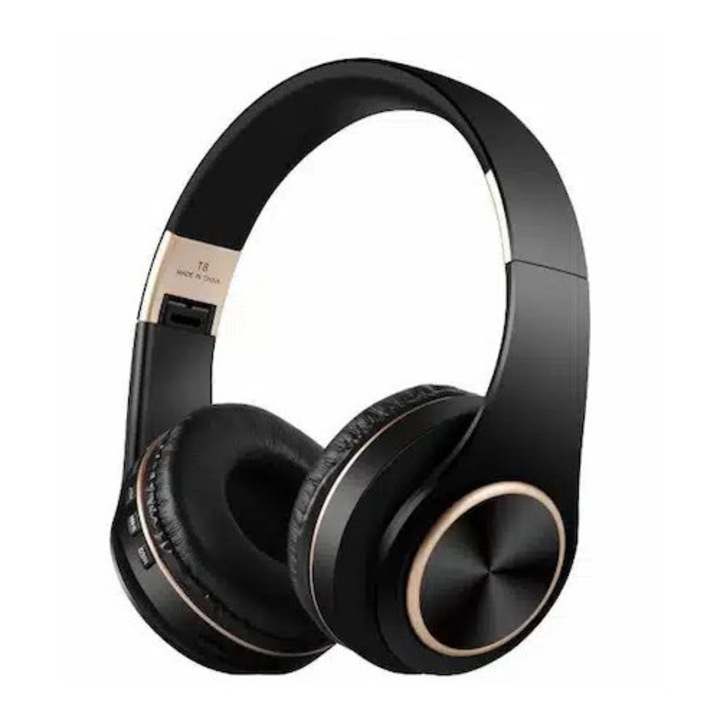 Vezeték nélküli Bluetooth fejhallgató T8 sztereó mikrofonnal, kártya támogatással, basszussal