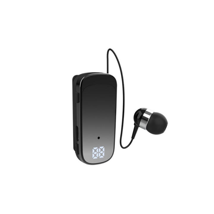 Casti wireless, Bluetooth, calitate a sunetului de inalta definitie, raspuns inteligent la apeluri, confortabile de purtat, design ergonomic, portabile, negru