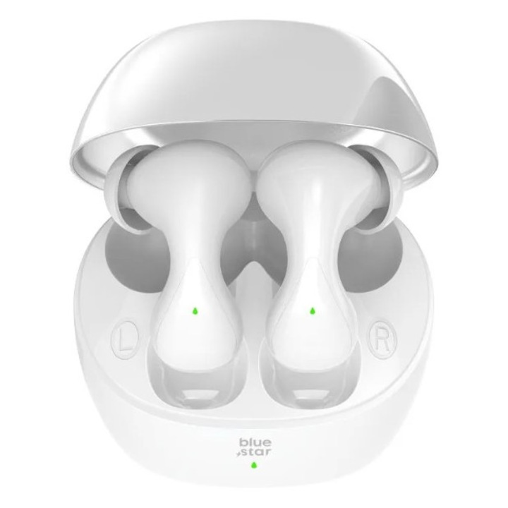 Casti Bluetooth, Blue Star BK92, Autonomie 4H, Ergonomice, Alb