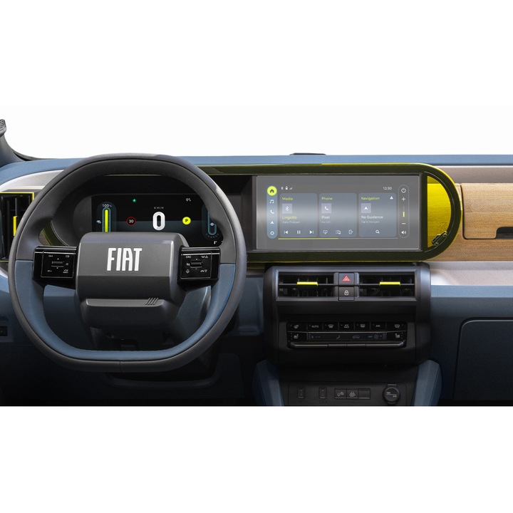 Folie Protectie Navigatie Fiat Grande Panda 2026+, Duragon, protectie Display Navigatie, silicon Mat, Anti-zgarieturi, Anti-amprenta, Anti-reflex, Regenerabila, Flexibila, Anti-Shock, kit instalare