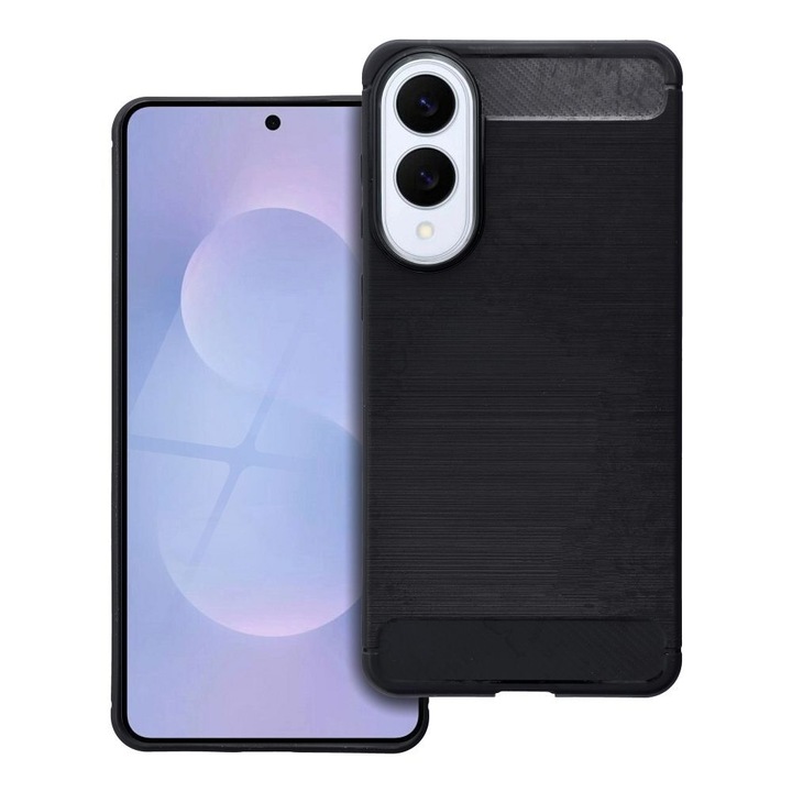 PCS Carbon TPU védőtok telefonhoz, fekete, Samsung Galaxy S25 Edge