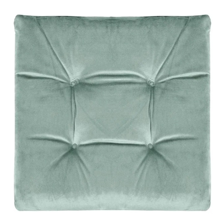 Perna pentru scaun, decorativa, de iarna, velvet, verde menta, 40x40x4cm