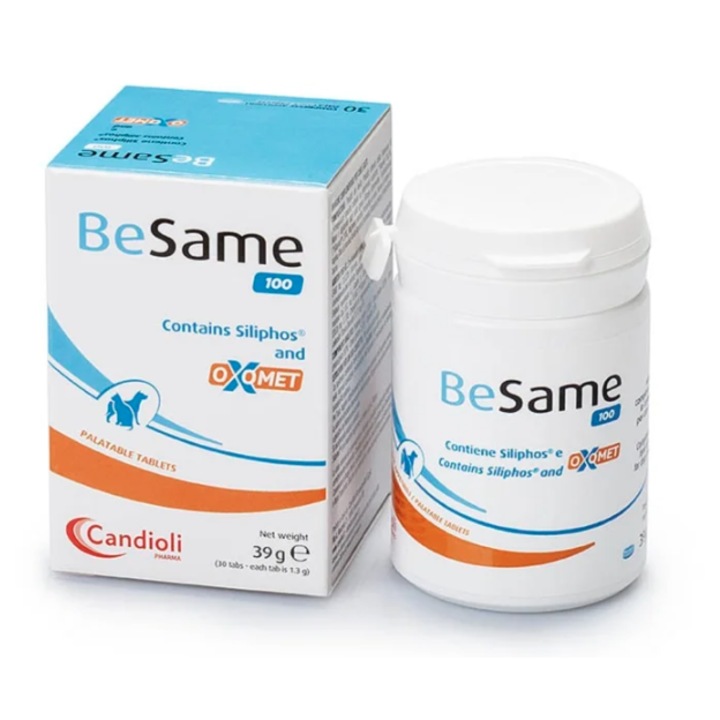 Supliment nutritiv pentru câini și pisici, Candioli BeSame 100, 30 tablete, Silybum marianum, fosfatidilcolină