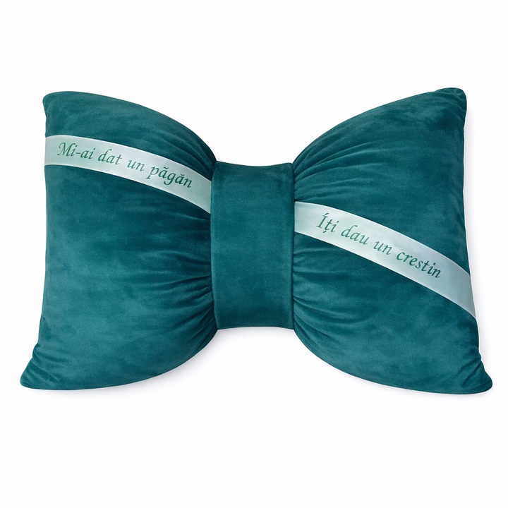 Perna catifea verde, Dany Kids, 60x40cm, set cu panglica brodata