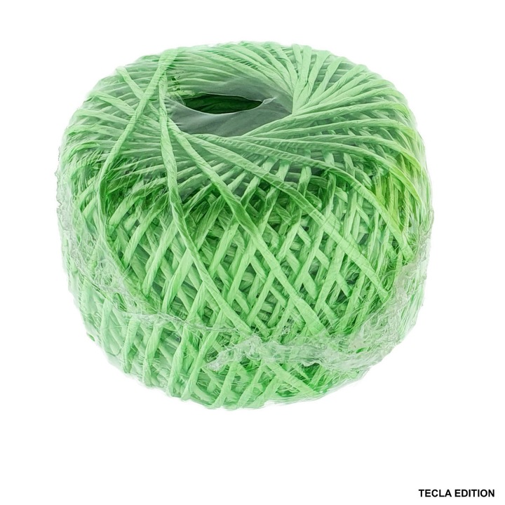 Sfoară de rafie naturală rasucită unicolor, TECLA EDITION, 100g, 120m, culoare random