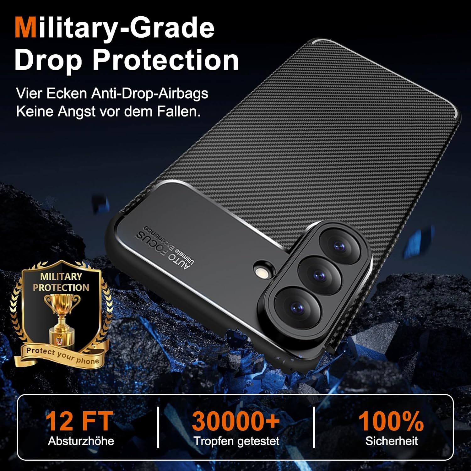 Husa Alc Mobile auto focus carbon compatibila cu Samsung Galaxy S26 Plus
