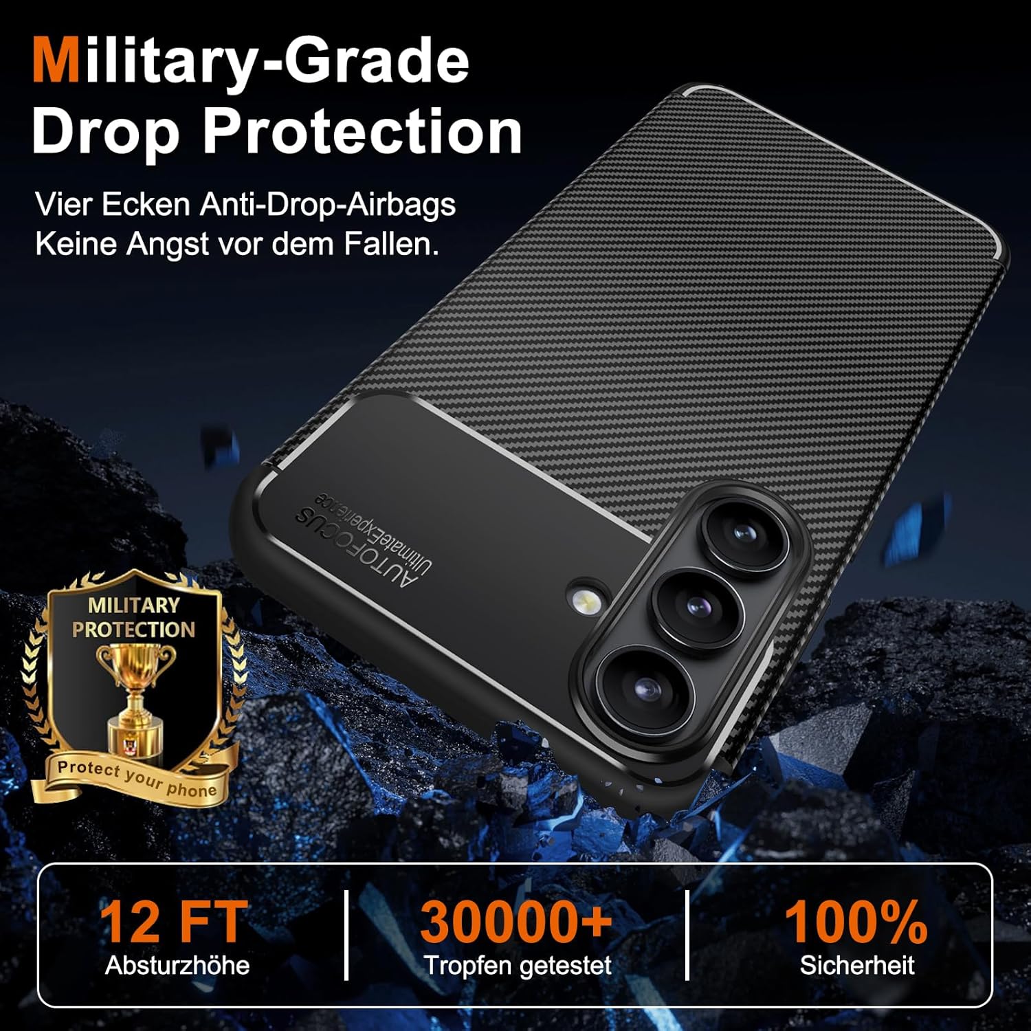 Husa Alc Mobile auto focus carbon compatibila cu Samsung Galaxy S25 Fe