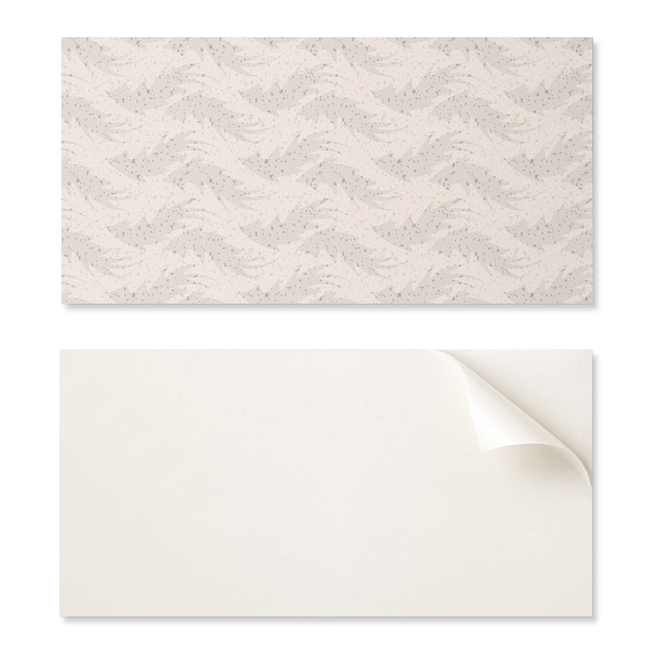 Coloray díszítőlemezek készlete, levélmintás, 10 db, 40x20cm, bézs