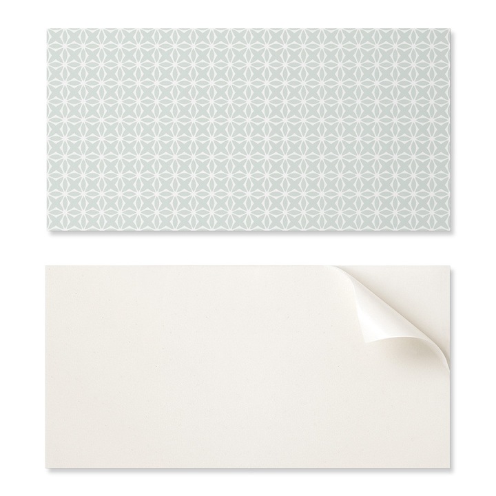 Placi vinilice autoadezive Coloray, set 10 bucati, model geometric floral, 40x20cm, verde